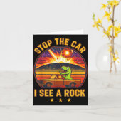 Stop The Car I See A Rock Sarcastic T-rex Asteroid Kaart (Gele Bloem)