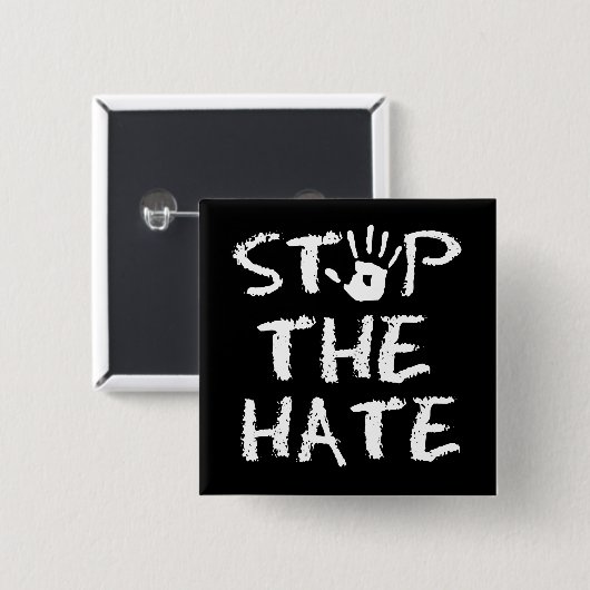 Stop the Hate Vierkante Button 5,1 Cm (Voorkant /achterkant)