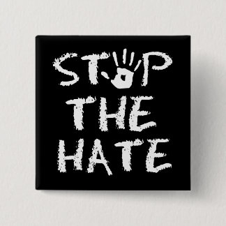 Stop the Hate Vierkante Button 5,1 Cm