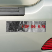"StoP THE HUNT" Wild Wolf Bumpersticker (Op auto)