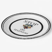 Stop the Madness Paper Plate Papieren Bordje (Gekanteld)