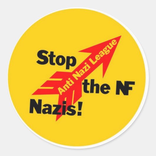 Stop the National Front Nazis! Ronde Sticker (Voorkant)