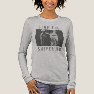 "Stop the Suffering" Donkergrijs Zwart Oorlog T-sh Tri-Blend Shirt