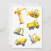 Stop The Traffic Construction Trucks Birthday Kaart (Achterkant)