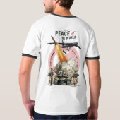 Stop The War (LT. mode) | Heren Ringer T-shirt (Achterkant volledig)