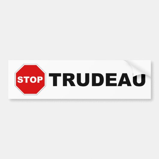 STOP TRUDEAU-Bumpersticker Bumpersticker (Voorkant)