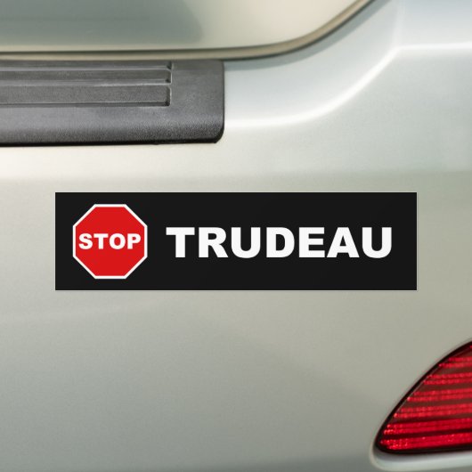 Stop Trudeau Bumpersticker (zwart) (Op auto)