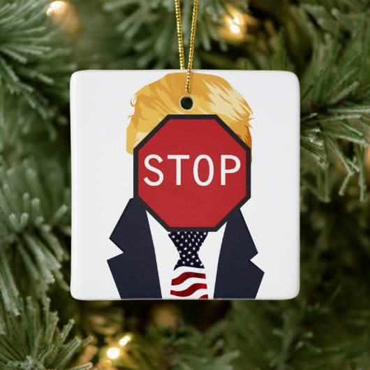 Stop Trump-Ornament Keramisch Ornament (Boom)