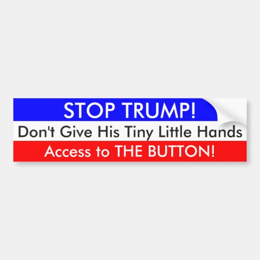 Stop TRUMP's kleine Bumpersticker met kleine handj (Voorkant)