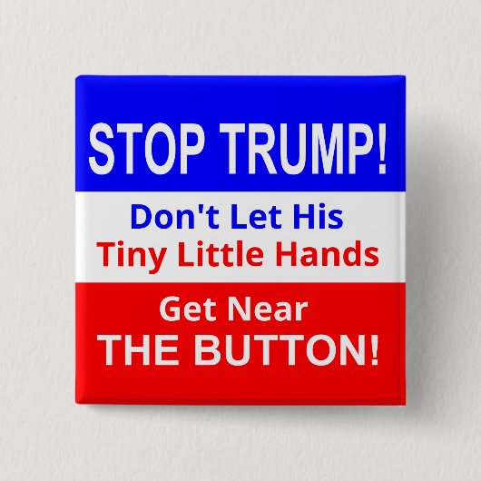 Stop TRUMP's kleine Button met kleine handjes in v (Voorkant)