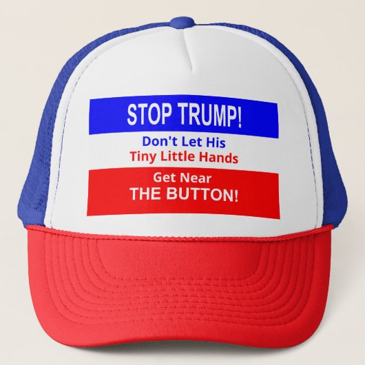 Stop TRUMP's kleine kleine handvuurtje Trucker Pet (Voorkant)