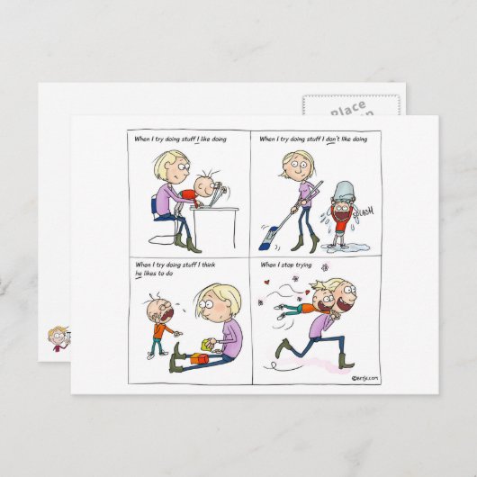 Stop Trying Briefkaart (Voorkant / Achterkant)