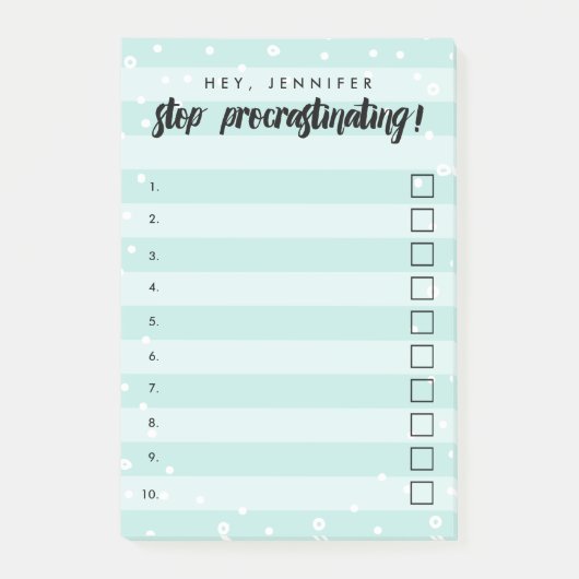 Stop uitstellen - Mint - Selectievakje om te doen Post-it® Notes (Voorkant)