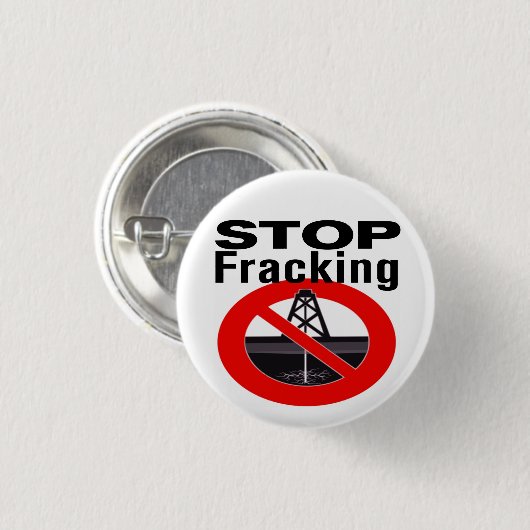Stop vandaag met fracken! ronde button 3,2 cm (Voorkant /achterkant)