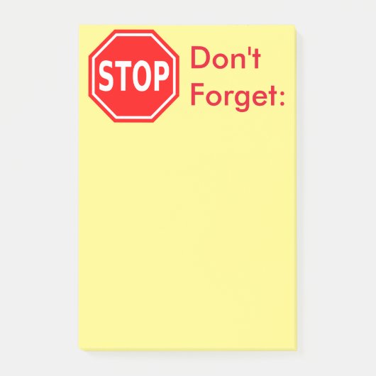 Stop, vergeet herinneringsnotities niet post-it® notes (Voorkant)