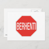 Stop, verkeersbord, Maleisië Briefkaart (Voorkant / Achterkant)