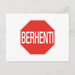 Stop, verkeersbord, Maleisië Briefkaart