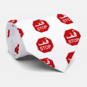 Stop, verkeersbord, Verenigde Arabische Emiraten Stropdas (Opgerold)
