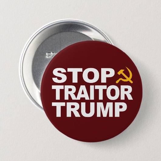 "Stop verrader Trump" Pin Ronde Button 7,6 Cm (Voorkant /achterkant)