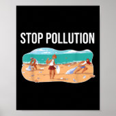 Stop Vervuiling Plastic Zee Milieubescherming Poster (Voorkant)