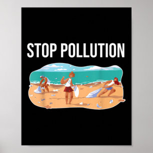 Stop Vervuiling Plastic Zee Milieubescherming Poster