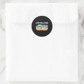 Stop Vervuiling Plastic Zee Milieubescherming Ronde Sticker (Tas)