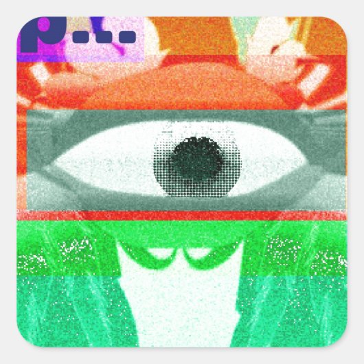 Stop! Vierkante Sticker (Voorkant)