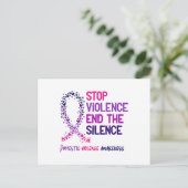Stop Violence and the Silence Domestic Violence Aw Briefkaart (Staand voorkant)