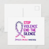 Stop Violence and the Silence Domestic Violence Aw Briefkaart (Voorkant / Achterkant)