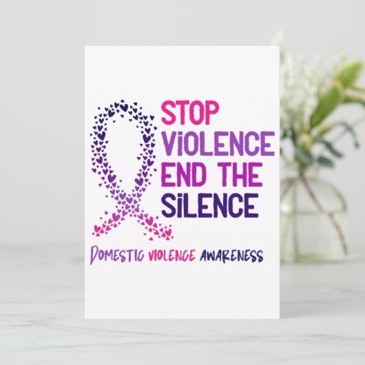 Stop Violence and the Silence Domestic Violence Aw Kaart (Staand voorkant)