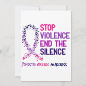 Stop Violence and the Silence Domestic Violence Aw Kaart (Achterkant)