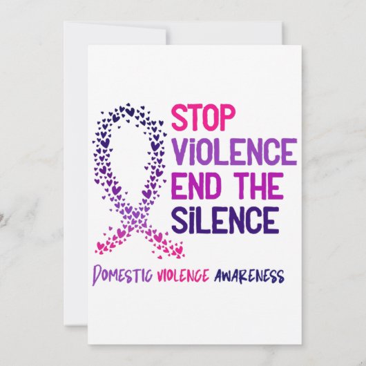 Stop Violence and the Silence Domestic Violence Aw Kaart (Achterkant)