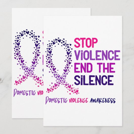 Stop Violence and the Silence Domestic Violence Aw Kaart (Voorkant / Achterkant)