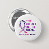Stop Violence and the Silence Domestic Violence Aw Ronde Button 5,7 Cm (Voorkant /achterkant)