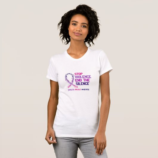 Stop Violence and the Silence Domestic Violence Aw T-shirt (Voorkant volledig)