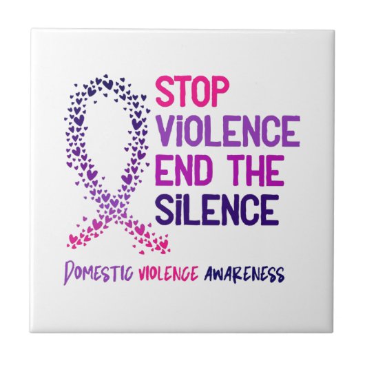 Stop Violence and the Silence Domestic Violence Aw Tegeltje (Voorkant)