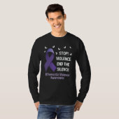 Stop Violence End Silence Domestic Violence Suppor T-shirt (Voorkant volledig)