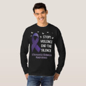 Stop Violence End Silence Domestic Violence Suppor T-shirt (Voorkant volledig)