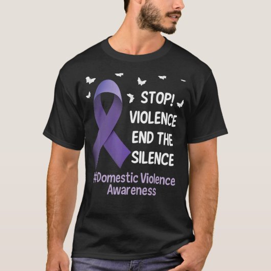 Stop Violence End Silence Domestic Violence Suppor T-shirt (Voorkant)
