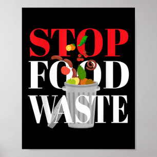 Stop voedselverspilling in milieubescherming poster