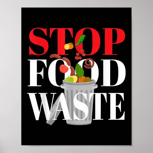 Stop voedselverspilling in milieubescherming poster (Voorkant)