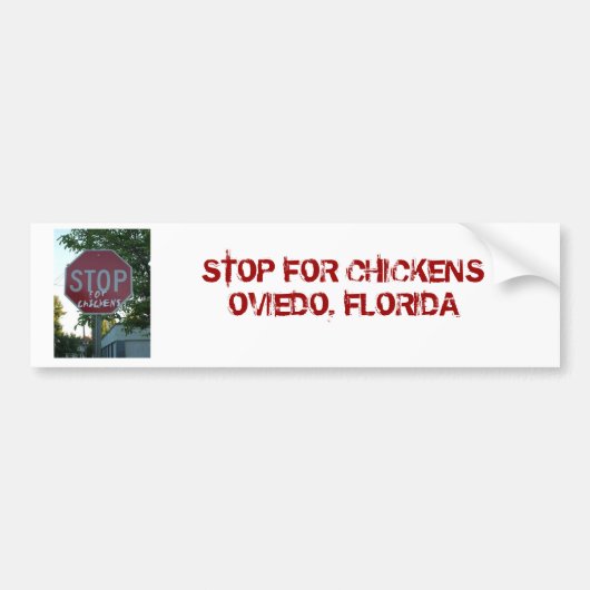 Stop voor Bumpersticker kippen (Voorkant)