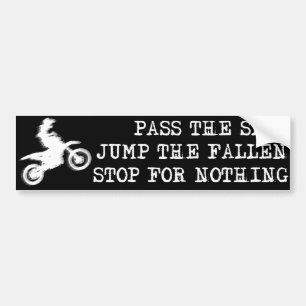 Stop Voor Niets Dirt Bike Motocross Bumpersticker