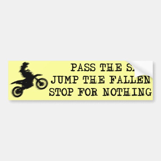Stop voor niets met de vuile bike motocross-boetek bumpersticker (Voorkant)
