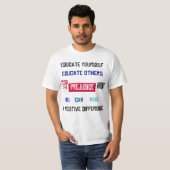 Stop vooroordeel brandde T-shirt (Voorkant volledig)