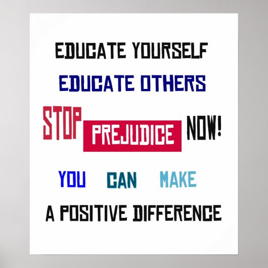 Stop vooroordeel nu! Poster (Voorkant)