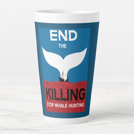 Stop walvisjacht | Bescherming van de zeescheepvaa Latte Mok (Voorkant)