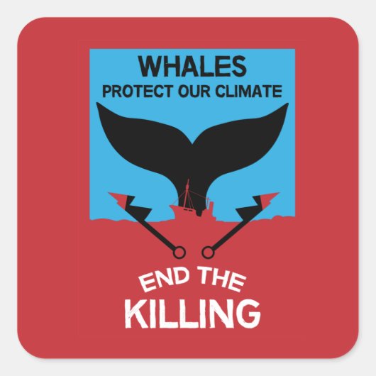 Stop walvisjacht | Bescherming van de zeescheepvaa Vierkante Sticker (Voorkant)