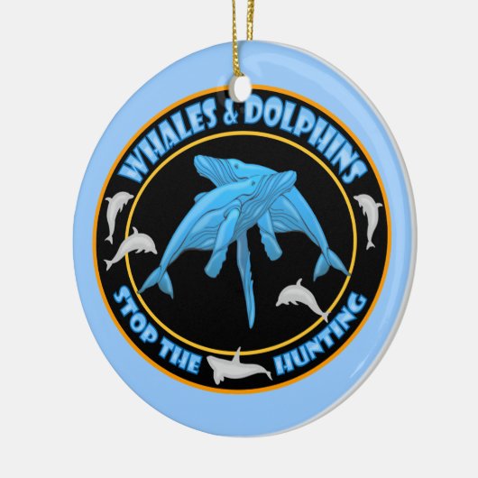 Stop walvisjacht keramisch ornament (Links)