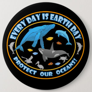 Stop walvisjacht ronde button 6,0 cm